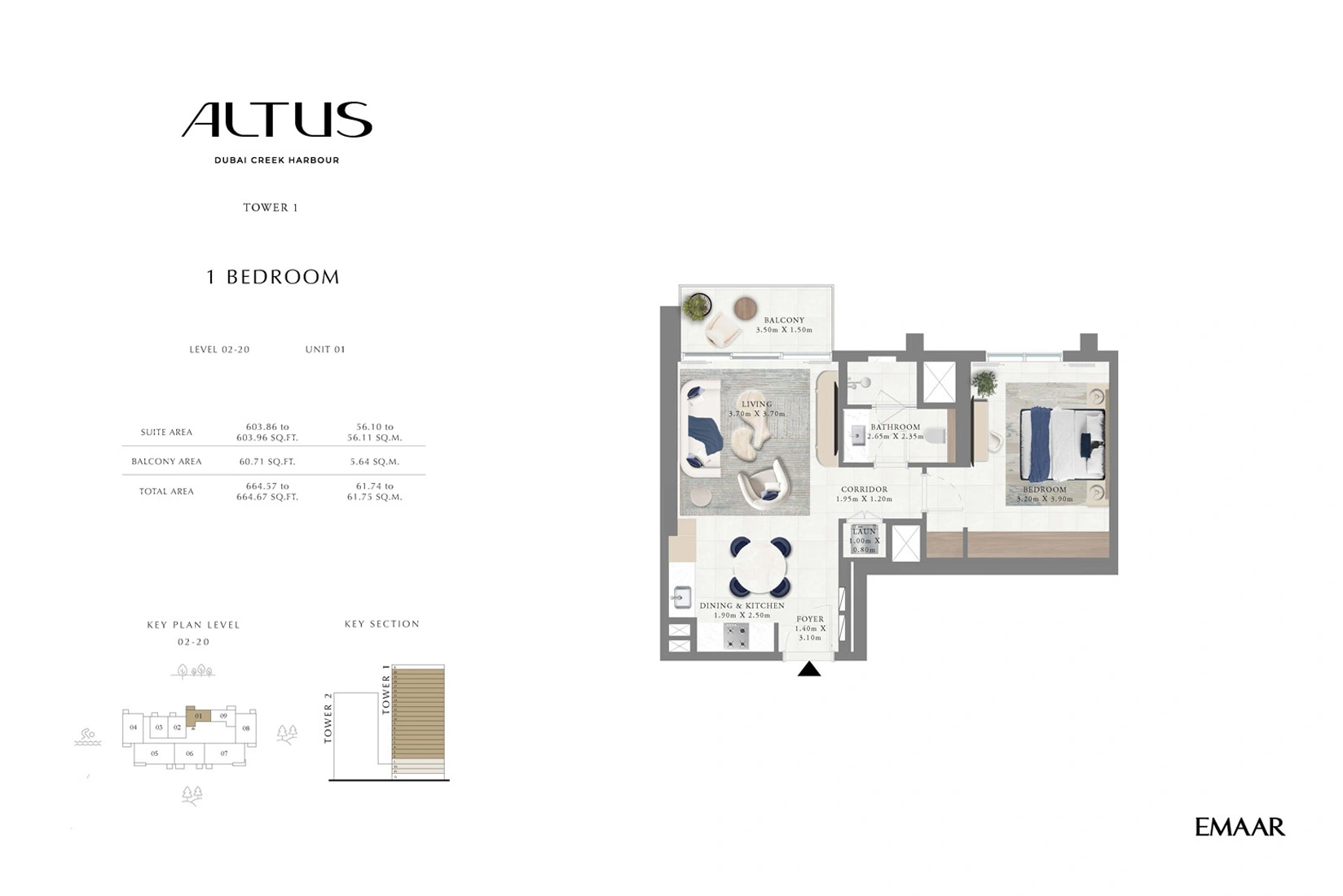 Altus at Dubai Creek Harbour 1 Bedroom