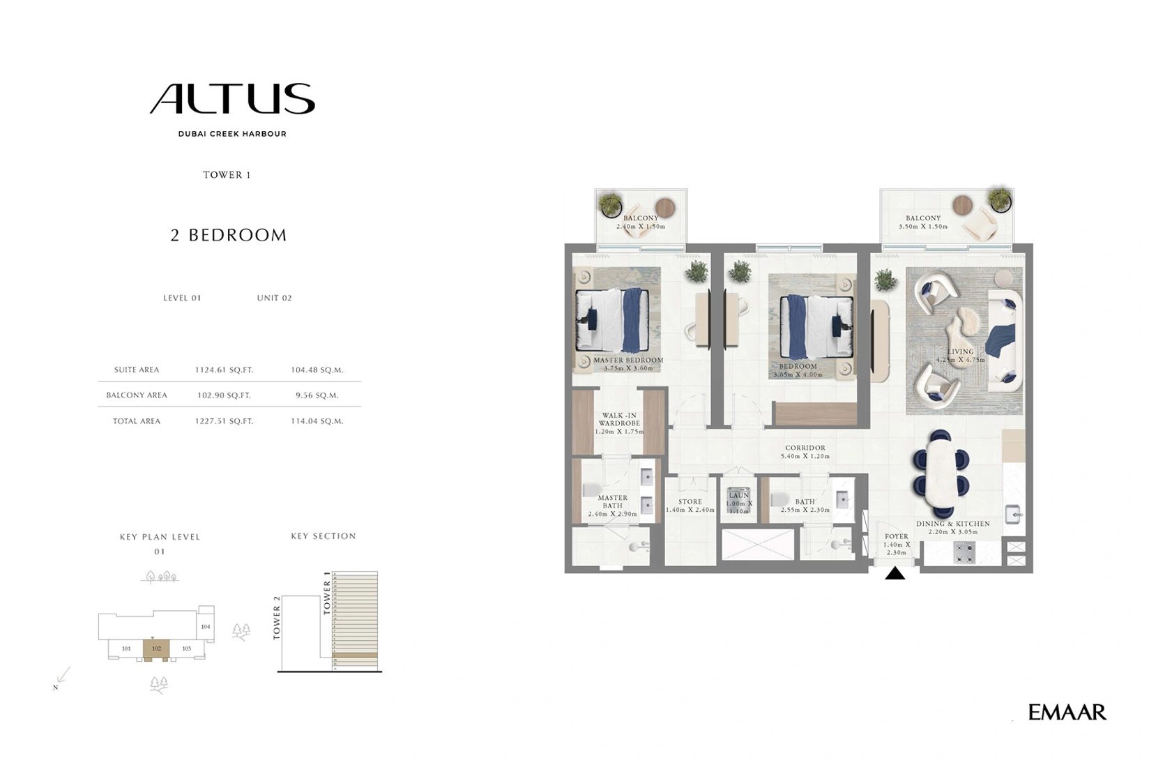 Altus at Dubai Creek Harbour 2 Bedrooms