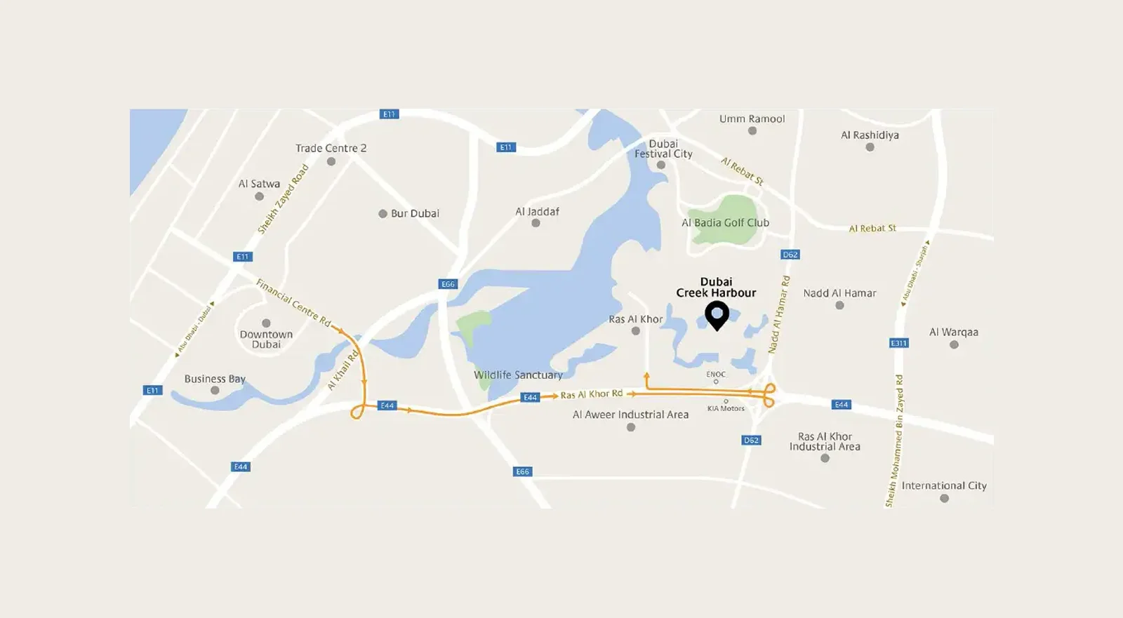 Creek Gate Apartments at Dubai Creek Harbour location map