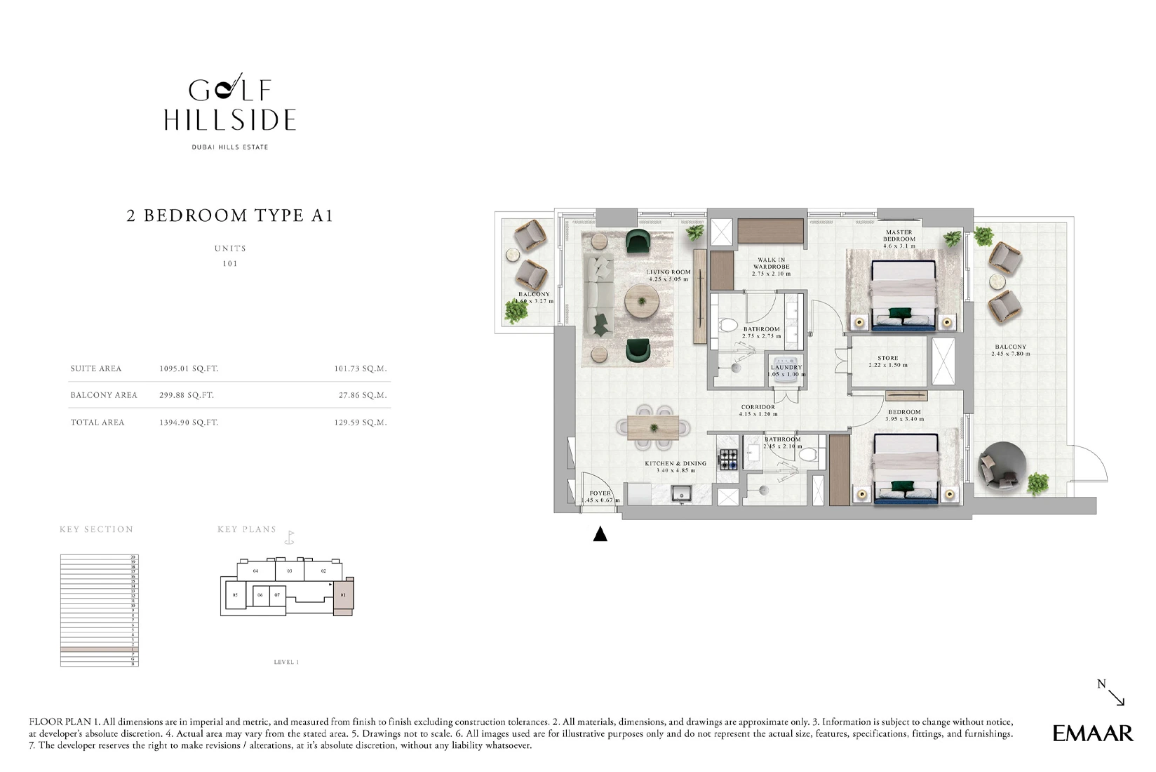 Emaar Golf Hillside at Dubai Hills Estate 2 Bedrooms