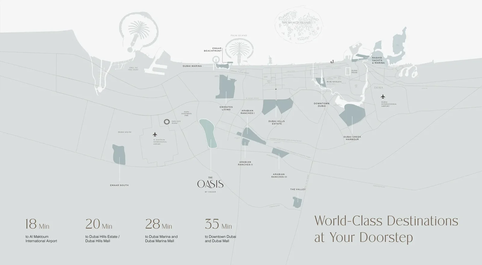 Emaar Palmiera 2 at The Oasis, Dubai location map