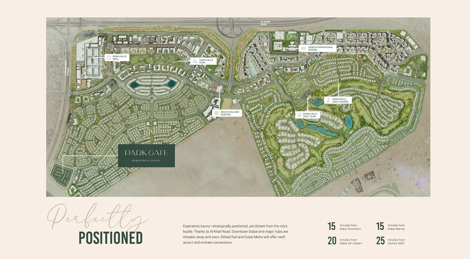 Emaar Park Gate at Dubai Hills Estate location map