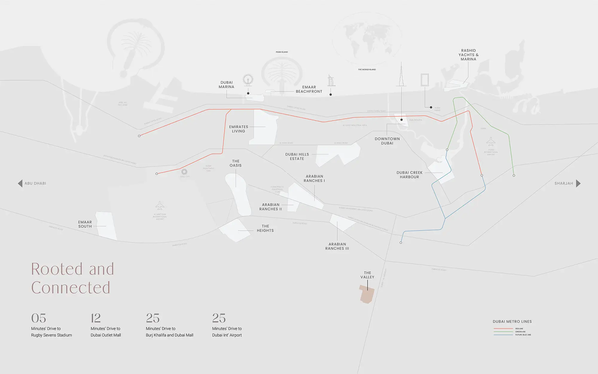 Emaar Vindera at The Valley location map